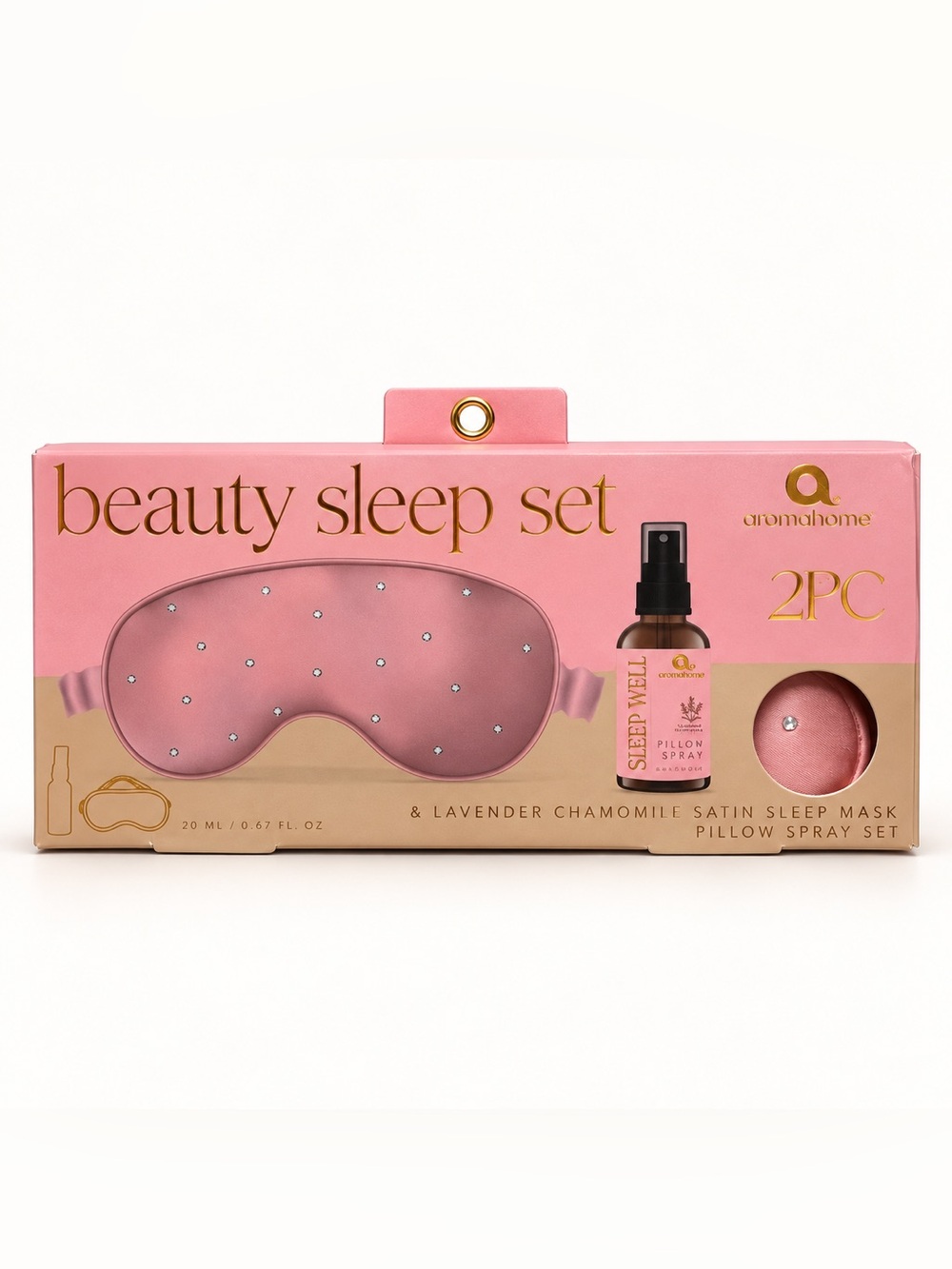 Aroma Home Beauty Sleep Set - Satin Sleep Mask lavender pillow spray